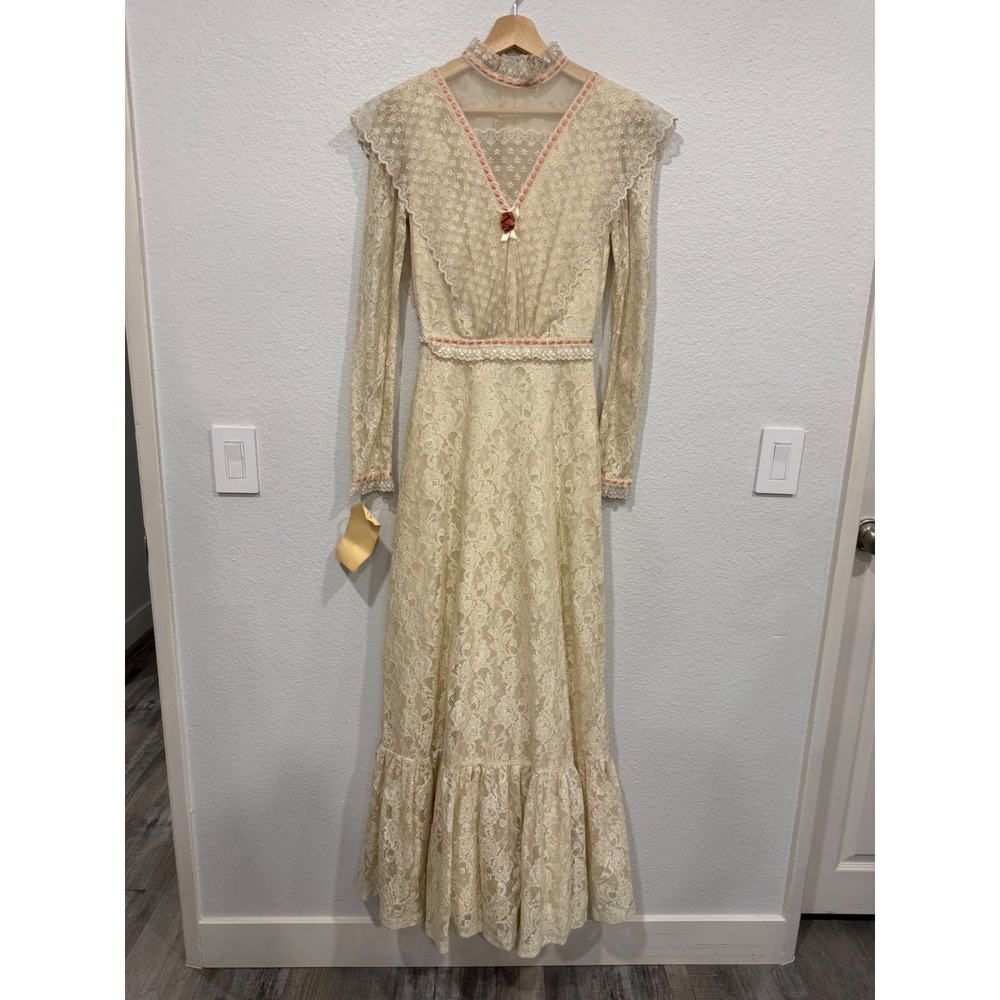 Susan Lane Country Elegance Vintage Edwardian Victorian Lace Prairie Dress XS/S